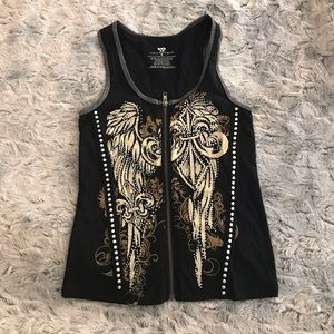 Womens Vance Biker Wear zipper vest/tank